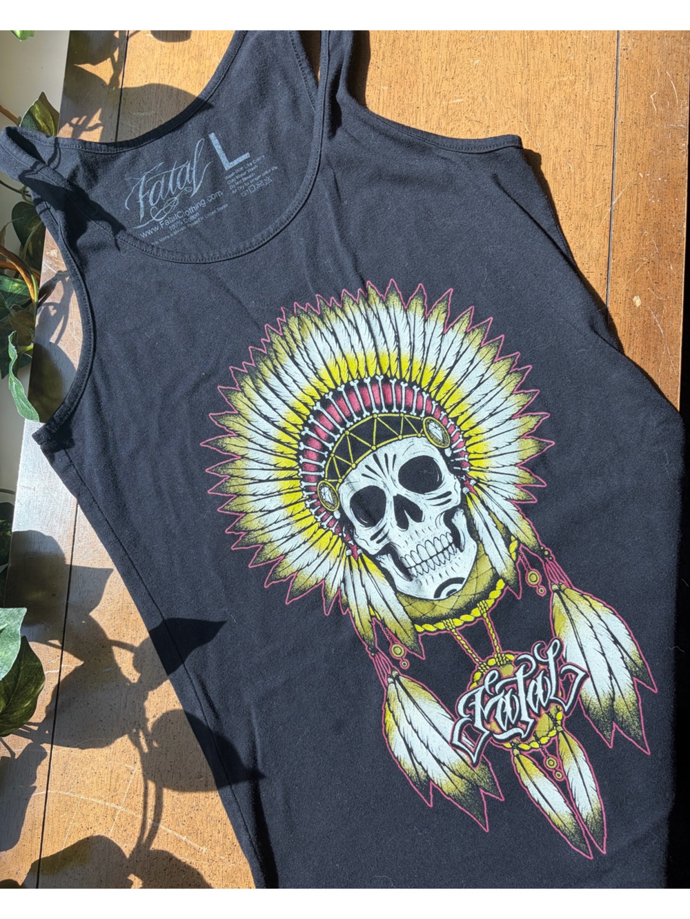 Fatal Clothing Skull Headdress Graphic Tank Top Black Racerback